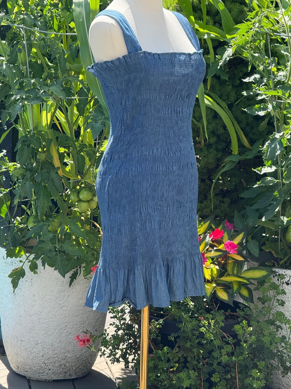 Do and Be Smocked denim dress